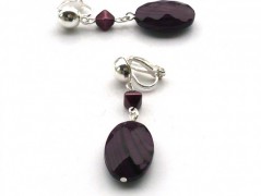 Rudý oválný přívěsek nerez řetízek