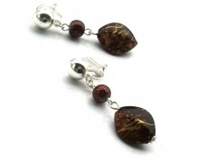 Rudý oválný přívěsek nerez řetízek