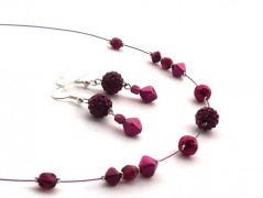 Rudý oválný přívěsek nerez řetízek