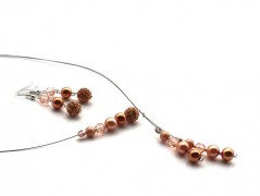 Rudý oválný přívěsek nerez řetízek