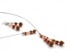 Rudý oválný přívěsek nerez řetízek