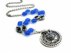 Rudý oválný přívěsek nerez řetízek