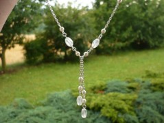 Rudý oválný přívěsek nerez řetízek