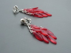 Rudý oválný přívěsek nerez řetízek