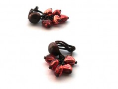 Rudý oválný přívěsek nerez řetízek