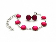 Rudý oválný přívěsek nerez řetízek