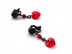 Rudý oválný přívěsek nerez řetízek