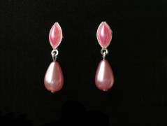 Rudý oválný přívěsek nerez řetízek