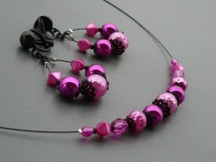 Rudý oválný přívěsek nerez řetízek