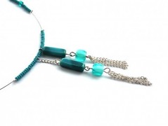 Rudý oválný přívěsek nerez řetízek