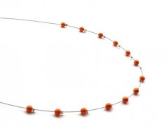 Rudý oválný přívěsek nerez řetízek