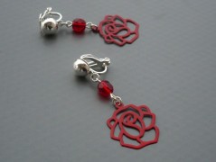 Rudý oválný přívěsek nerez řetízek