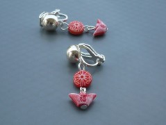 Rudý oválný přívěsek nerez řetízek