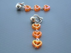 Rudý oválný přívěsek nerez řetízek