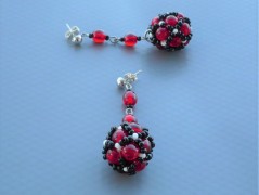 Rudý oválný přívěsek nerez řetízek