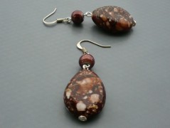 Rudý oválný přívěsek nerez řetízek