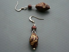 Rudý oválný přívěsek nerez řetízek