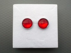 Rudý oválný přívěsek nerez řetízek