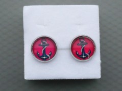 Rudý oválný přívěsek nerez řetízek