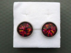 Rudý oválný přívěsek nerez řetízek