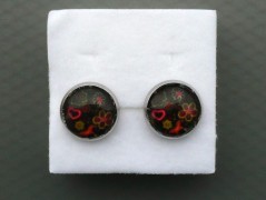 Rudý oválný přívěsek nerez řetízek