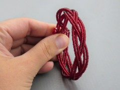 Rudý oválný přívěsek nerez řetízek