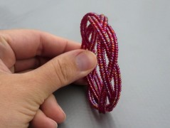 Rudý oválný přívěsek nerez řetízek