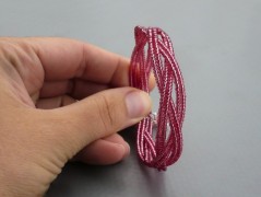 Rudý oválný přívěsek nerez řetízek