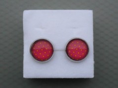 Rudý oválný přívěsek nerez řetízek