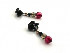 Rudý oválný přívěsek nerez řetízek