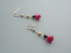 Rudý oválný přívěsek nerez řetízek