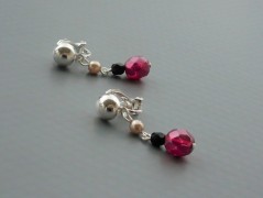 Rudý oválný přívěsek nerez řetízek