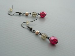 Rudý oválný přívěsek nerez řetízek