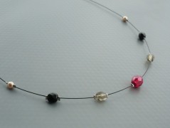 Rudý oválný přívěsek nerez řetízek