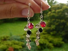 Rudý oválný přívěsek nerez řetízek