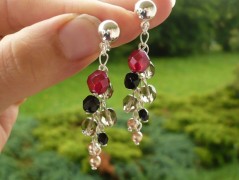 Rudý oválný přívěsek nerez řetízek