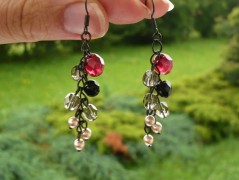 Rudý oválný přívěsek nerez řetízek