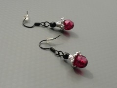 Rudý oválný přívěsek nerez řetízek