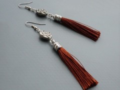 Rudý oválný přívěsek nerez řetízek