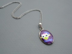 Rudý oválný přívěsek nerez řetízek