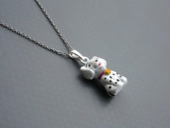 Rudý oválný přívěsek nerez řetízek