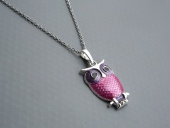 Rudý oválný přívěsek nerez řetízek