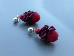 Rudý oválný přívěsek nerez řetízek