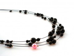 Rudý oválný přívěsek nerez řetízek