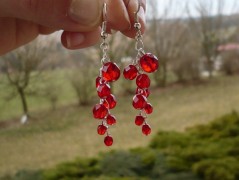 Rudý oválný přívěsek nerez řetízek