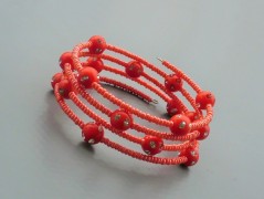 Rudý oválný přívěsek nerez řetízek