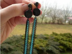 Rudý oválný přívěsek nerez řetízek