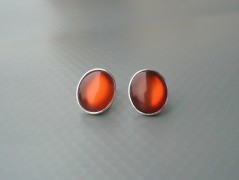 Rudý oválný přívěsek nerez řetízek