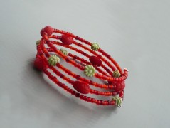 Rudý oválný přívěsek nerez řetízek