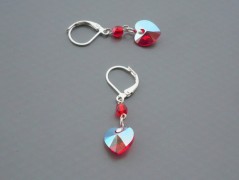 Rudý oválný přívěsek nerez řetízek